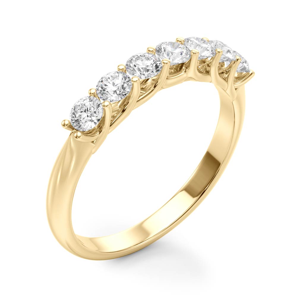 Prong Set Half Eternity Ring in Gold & Platinum