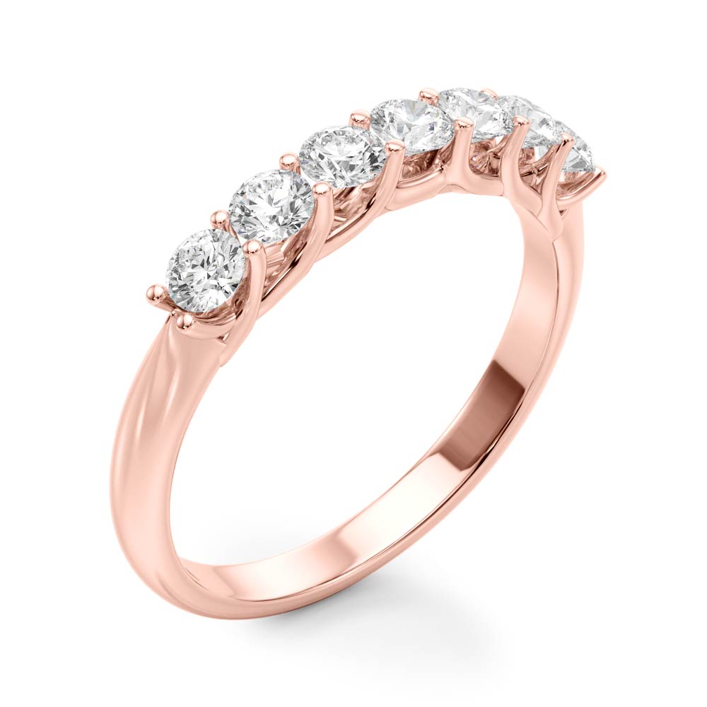 Prong Set Half Eternity Ring in Gold & Platinum