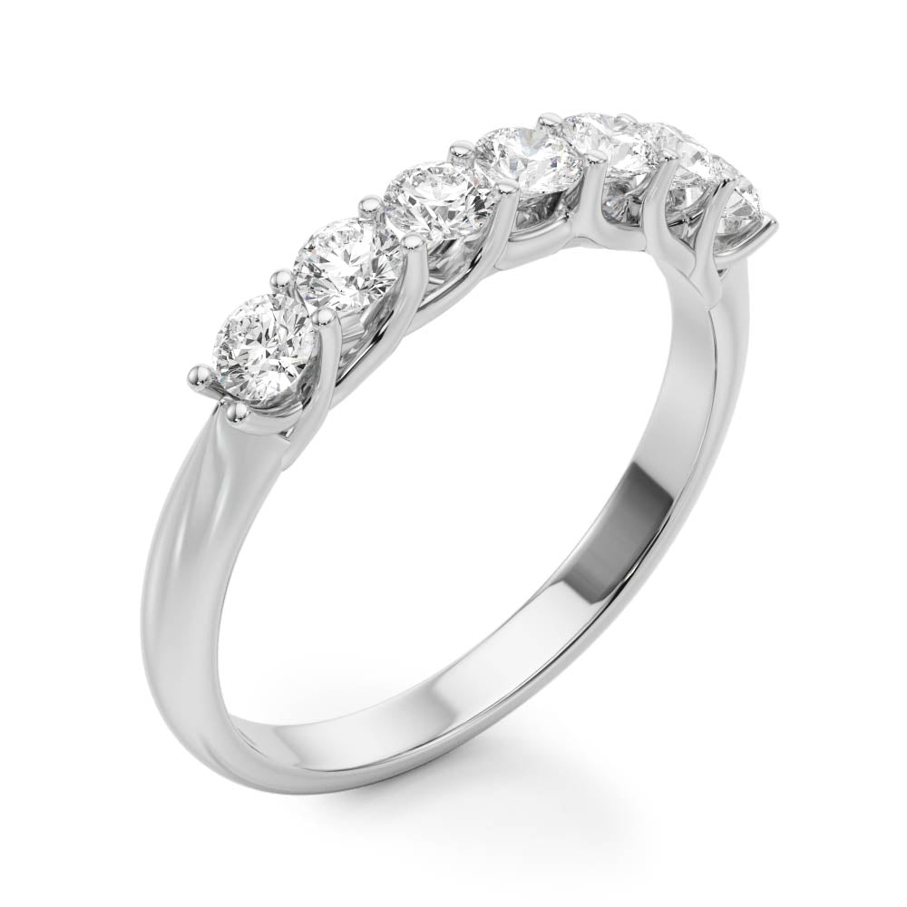 Prong Set Half Eternity Ring in Gold & Platinum