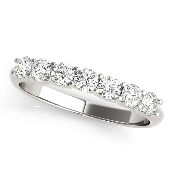 Prong Set Half Eternity Ring in Gold & Platinum