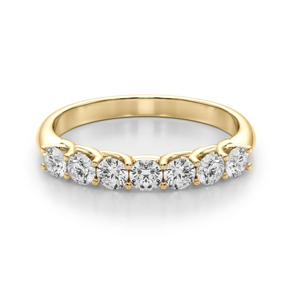 Prong Set Half Eternity Ring in Gold & Platinum