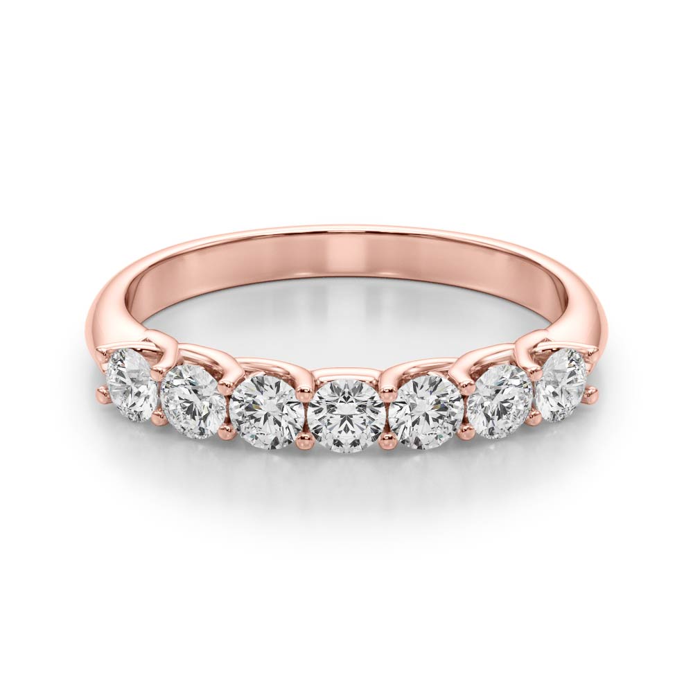 Prong Set Half Eternity Ring in Gold & Platinum