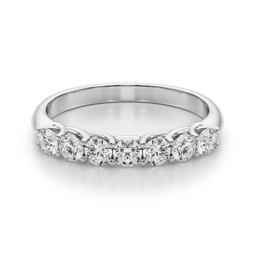 Prong Set Half Eternity Ring in Gold & Platinum