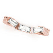 Fancy Baguette Filigree Half Eternity Ring in Gold & Platinum
