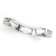 Fancy Baguette Filigree Half Eternity Ring in Gold & Platinum