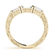 Fancy Baguette Filigree Half Eternity Ring in Gold & Platinum
