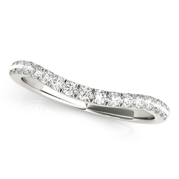 Split Prong Curved Half Eternity Ring in Gold & Platinum