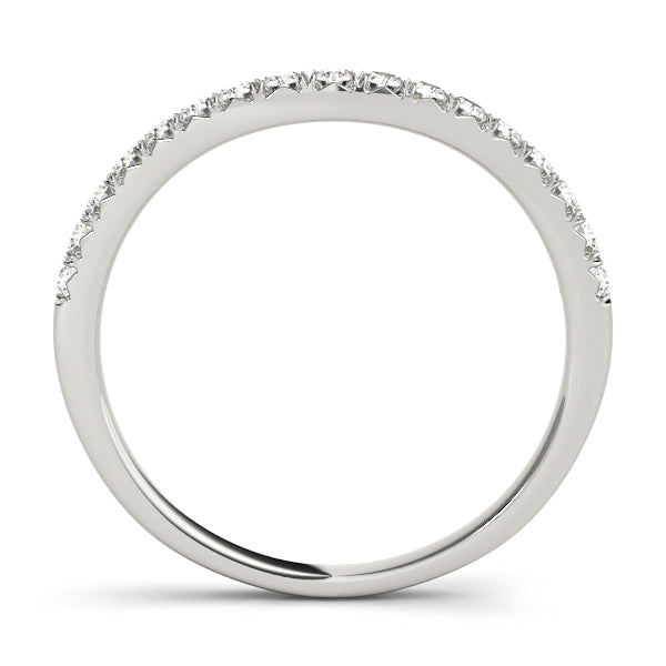 Split Prong Curved Half Eternity Ring in Gold & Platinum