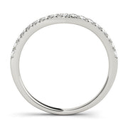 Split Prong Curved Half Eternity Ring in Gold & Platinum