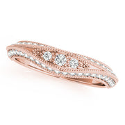 Vintage-Inspired Curved Half Eternity Ring in Gold & Platinum