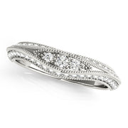 Vintage-Inspired Curved Half Eternity Ring in Gold & Platinum