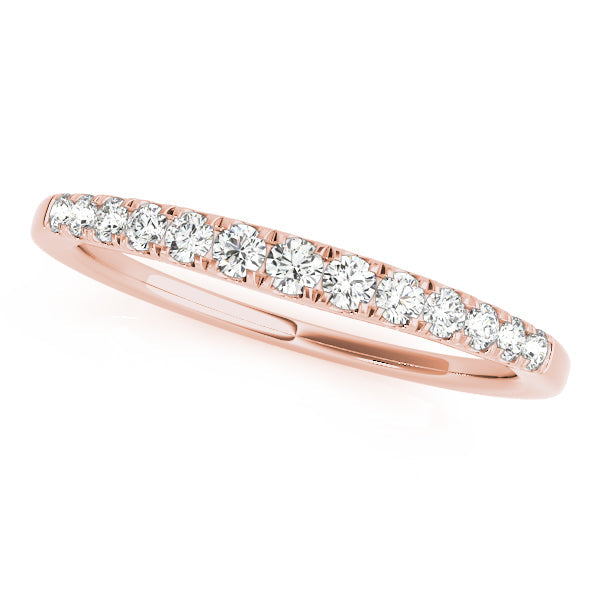 Slighty Curved Half Eternity Ring in Gold & Platinum