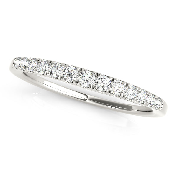 Slighty Curved Half Eternity Ring in Gold & Platinum