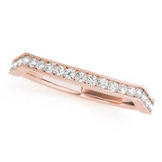 Curved Milgrain Half Eternity Ring in Gold & Platinum