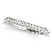 Curved Milgrain Half Eternity Ring in Gold & Platinum