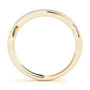 Curved Milgrain Half Eternity Ring in Gold & Platinum
