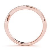 Curved Milgrain Half Eternity Ring in Gold & Platinum