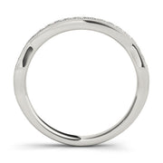 Curved Milgrain Half Eternity Ring in Gold & Platinum