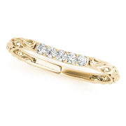 Vintage-Inspired Shared Prong Wedding Half Eternity Ring in 10K/14K gold and platinum with certified lab-grown or natural diamonds