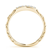 Vintage-Inspired Shared Prong Wedding Half Eternity Ring in Gold & Platinum