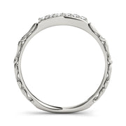 Vintage-Inspired Shared Prong Wedding Half Eternity Ring in Gold & Platinum