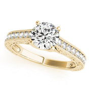Majestic Trellis Round Diamond Engagement Ring in 10K/14K gold and platinum with certified lab-grown or natural diamonds