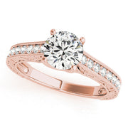 Majestic Trellis Round Diamond Engagement Ring in 10K/14K gold and platinum with certified lab-grown or natural diamonds