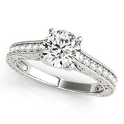 Majestic Trellis Round Diamond Engagement Ring in 10K/14K gold and platinum with certified lab-grown or natural diamonds