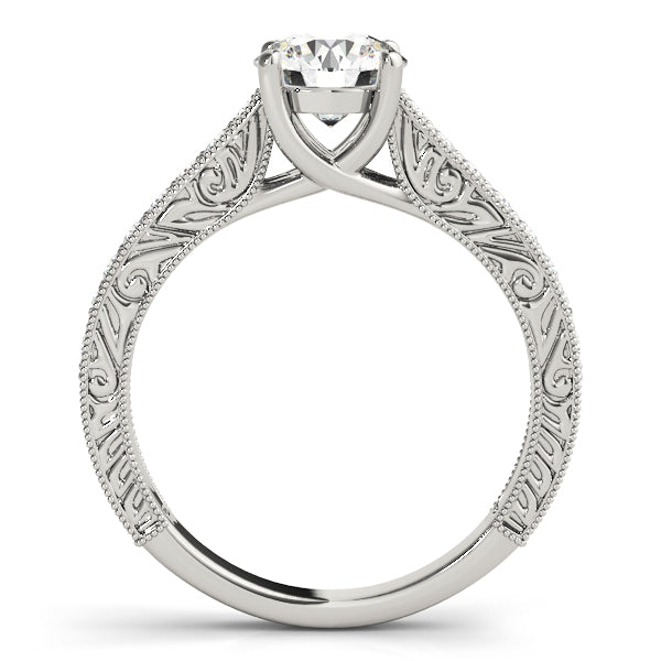 Majestic Trellis Round Diamond Engagement Ring in 10K/14K gold and platinum with certified lab-grown or natural diamonds