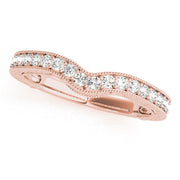 Milgrained Curved Half Eternity Ring in Gold & Platinum
