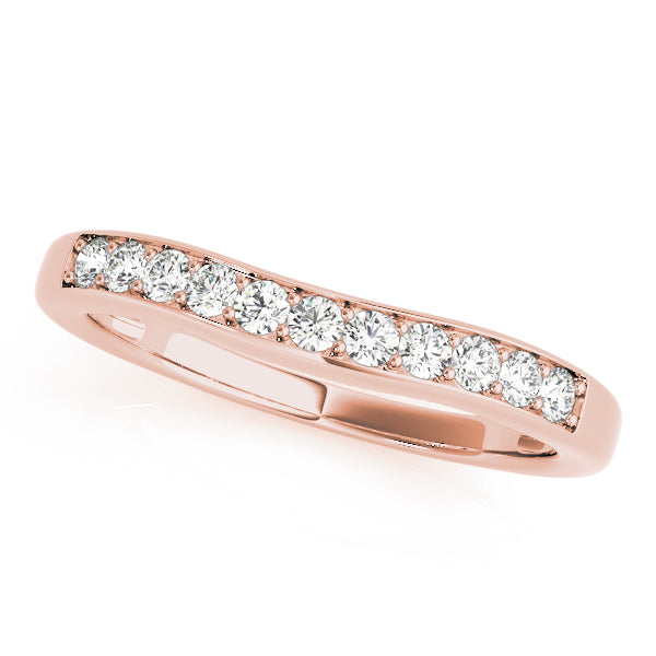 Prong Set Curved Half Eternity Ring in Gold & Platinum