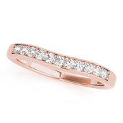 Prong Set Curved Half Eternity Ring in Gold & Platinum
