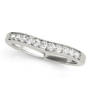 Prong Set Curved Half Eternity Ring in Gold & Platinum