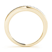 Prong Set Curved Half Eternity Ring in Gold & Platinum