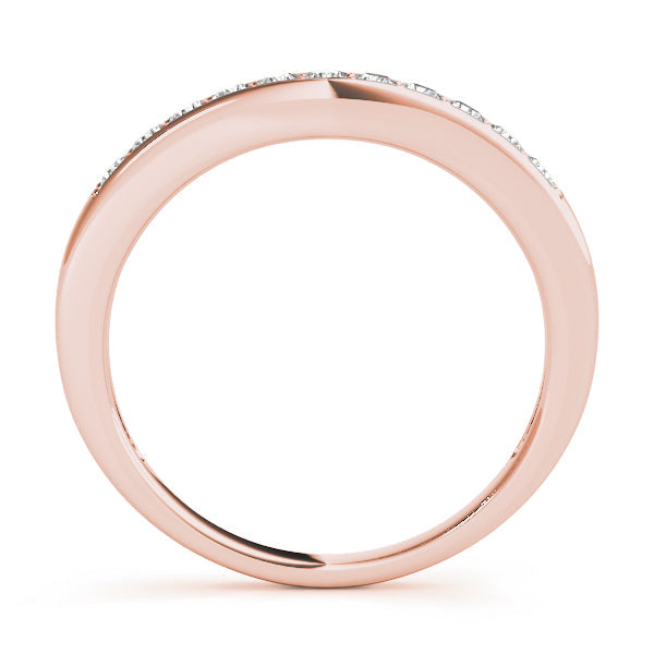 Prong Set Curved Half Eternity Ring in Gold & Platinum