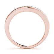 Prong Set Curved Half Eternity Ring in Gold & Platinum