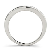 Prong Set Curved Half Eternity Ring in Gold & Platinum