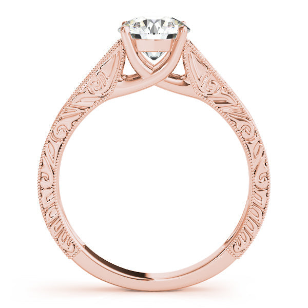 Couture Trellis Round Diamond Engagement Ring in 10K/14K gold and platinum with certified lab-grown or natural diamonds