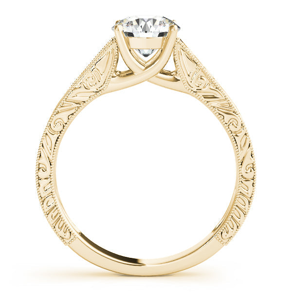 Couture Trellis Round Diamond Engagement Ring in 10K/14K gold and platinum with certified lab-grown or natural diamonds