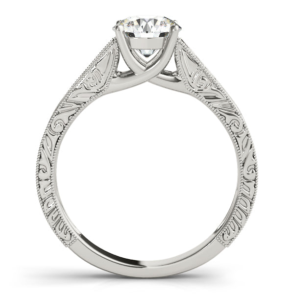 Couture Trellis Round Diamond Engagement Ring in 10K/14K gold and platinum with certified lab-grown or natural diamonds