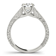 Couture Trellis Round Diamond Engagement Ring in 10K/14K gold and platinum with certified lab-grown or natural diamonds