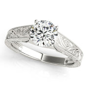Couture Trellis Round Diamond Engagement Ring in 10K/14K gold and platinum with certified lab-grown or natural diamonds