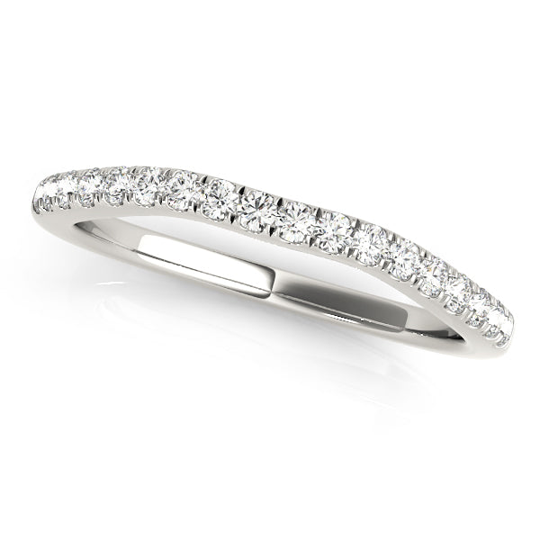 Prong Set Curved Half Eternity Ring in Gold & Platinum