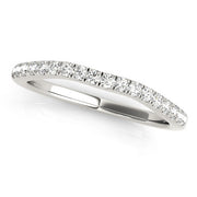 Prong Set Curved Half Eternity Ring in Gold & Platinum