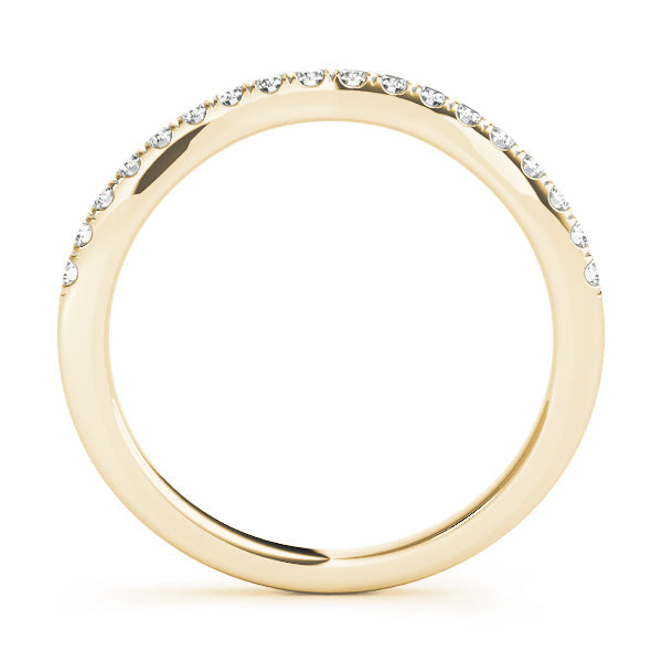 Prong Set Curved Half Eternity Ring in Gold & Platinum