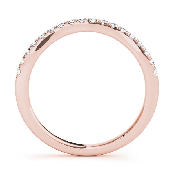 Prong Set Curved Half Eternity Ring in Gold & Platinum