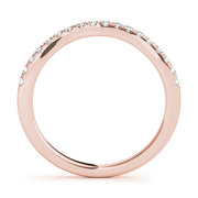 Prong Set Curved Half Eternity Ring in Gold & Platinum