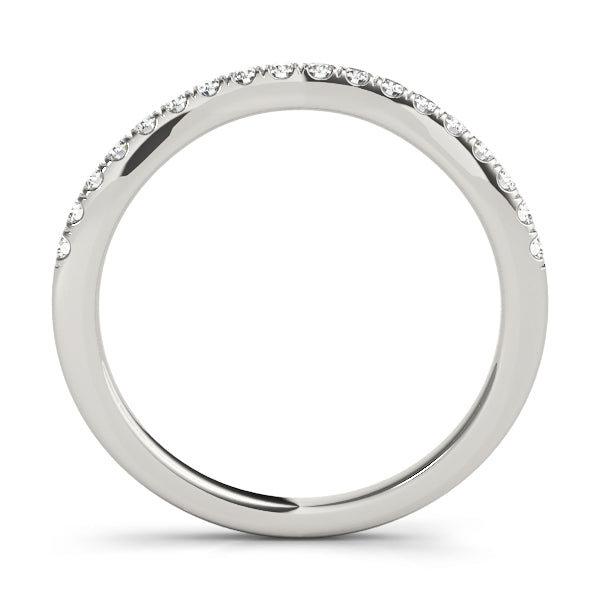 Prong Set Curved Half Eternity Ring in Gold & Platinum