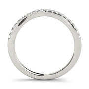 Prong Set Curved Half Eternity Ring in Gold & Platinum