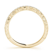 Antique Milgrain Curved Half Eternity Ring in Gold & Platinum